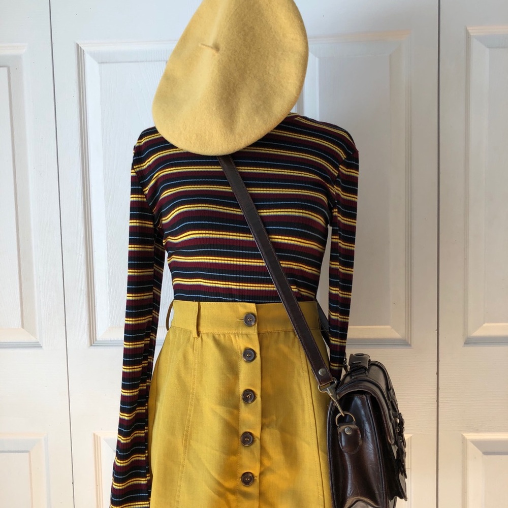 Yellow Button Up Skirt